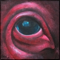 Augenblick eines Nilpferdes; Acryl auf Leinwand;
30 x 30 cm